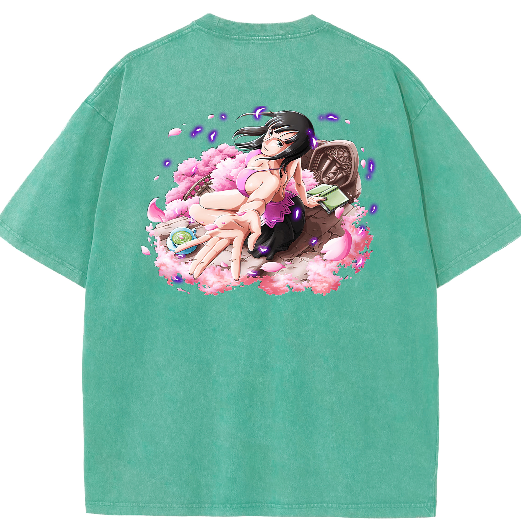 ワンピース ニコ・ロビン ONE PIECE Nico Robin 綿100% ヴィンテージ風 半袖Tシャツ（背面プリント）